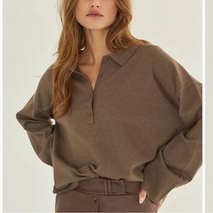 Women's V-Neck Sweater in Brown